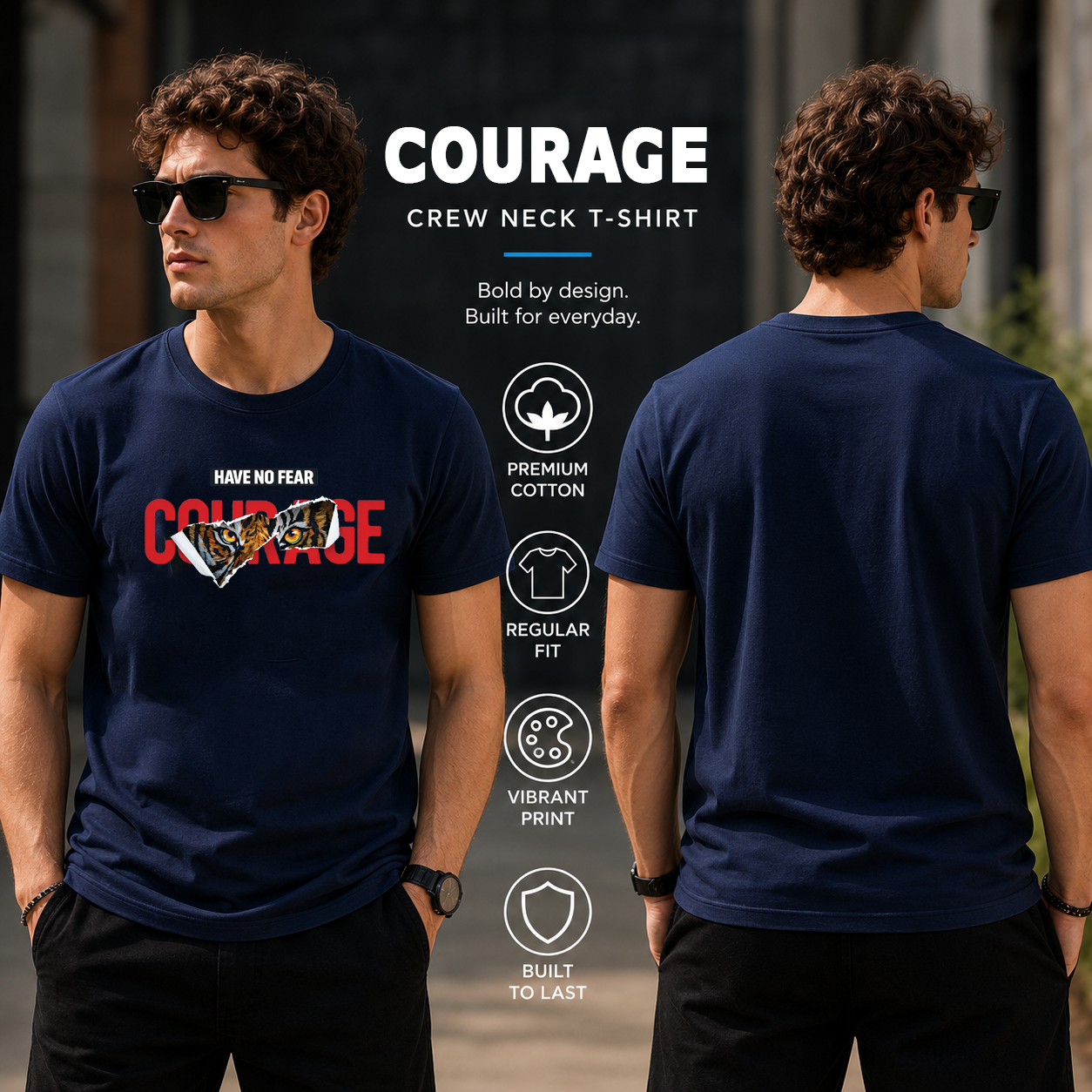 Men's Crew Neck t-shirt- Courage (170 GSM single jersey)