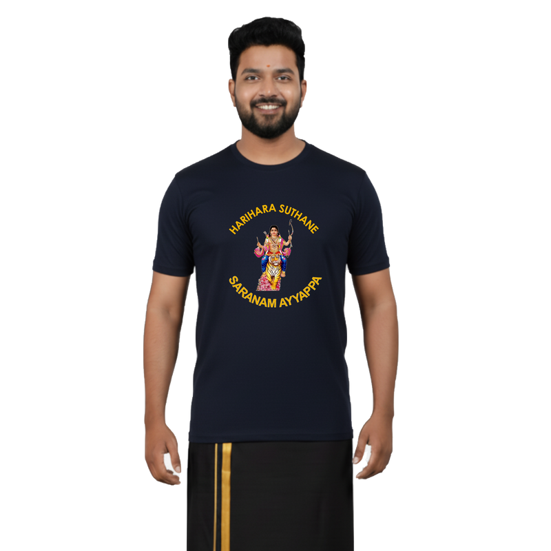 Men’s Graphic Print Round Neck T-Shirt- Ayyappan(170 GSM single jersey)
