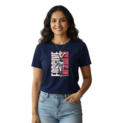 Women’s Graphic Print Round Neck T-Shirt-Jesus(170 GSM single jersey)