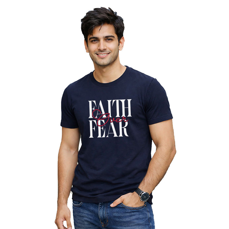 Men’s Graphic Print Round Neck T-Shirt-Jesus(170 GSM single jersey)