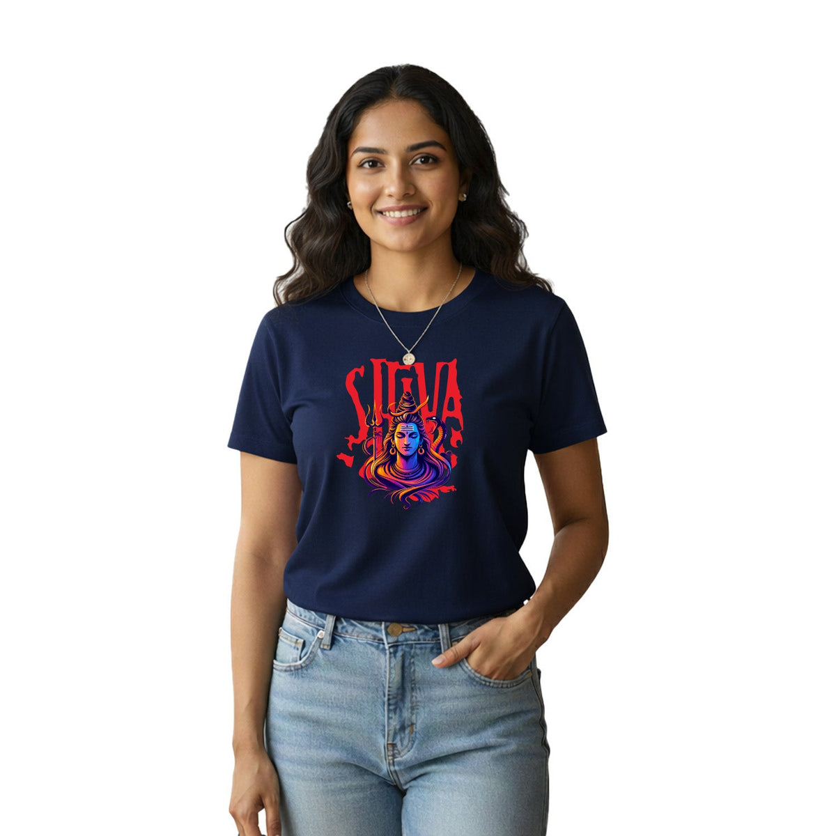 Women’s Graphic Print Round Neck T-Shirt - Shivan (170 GSM single jersey)