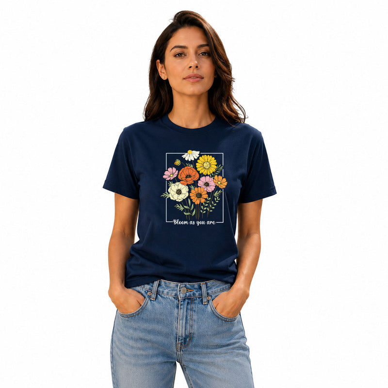 Women's Crew Neck t-shirt - Bloom as you are (170 GSM single jersey)