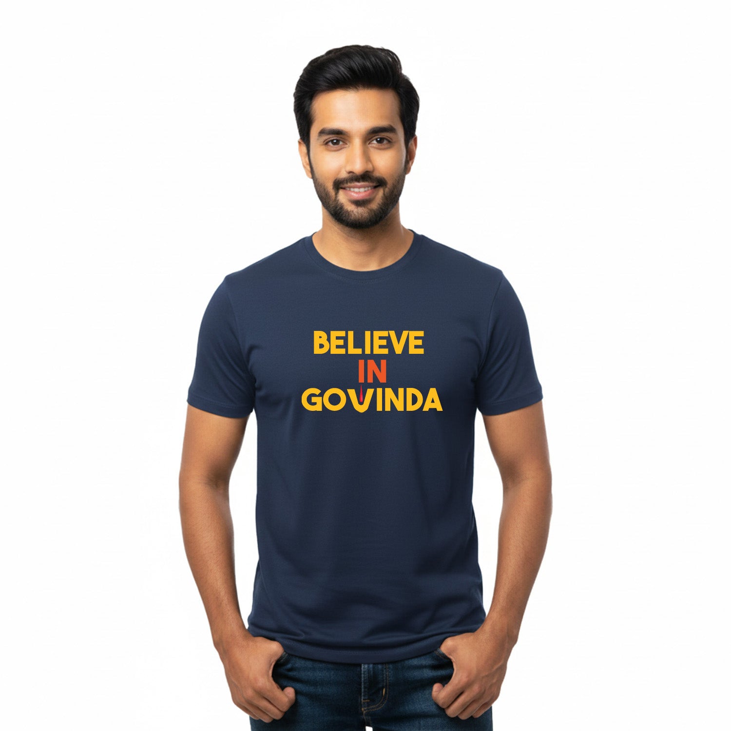 Men’s Graphic Print Round Neck T-Shirt-Tirupathi Balaji (170 GSM single jersey)