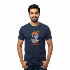 Men’s Graphic Print Round Neck T-Shirt- Krishna (170 GSM single jersey)