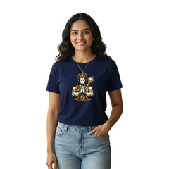 Women’s Graphic Print Round Neck T-Shirt- Hanuman(170 GSM single jersey)