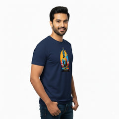Men’s Graphic Print Round Neck T-Shirt- Buddha (170 GSM single jersey)
