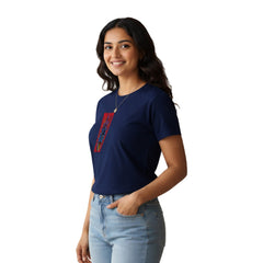 Women’s Graphic Print Round Neck T-Shirt - Shivan (170 GSM single jersey)