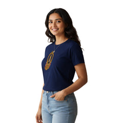 Women’s Graphic Print Round Neck T-Shirt-Thirupathi Balaji (170 GSM single jersey)