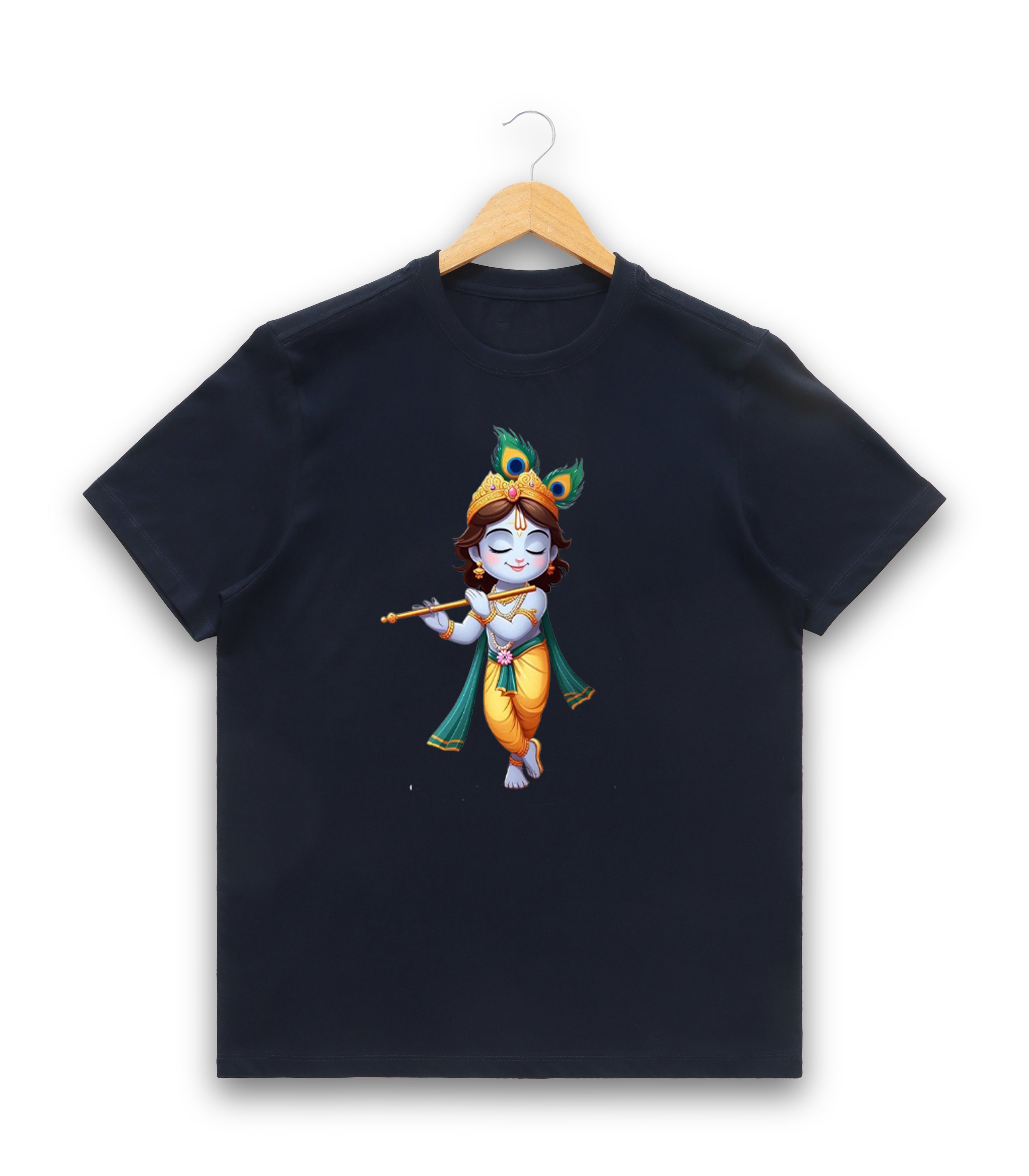 Men’s Graphic Print Round Neck T-Shirt- Krishna (170 GSM single jersey)