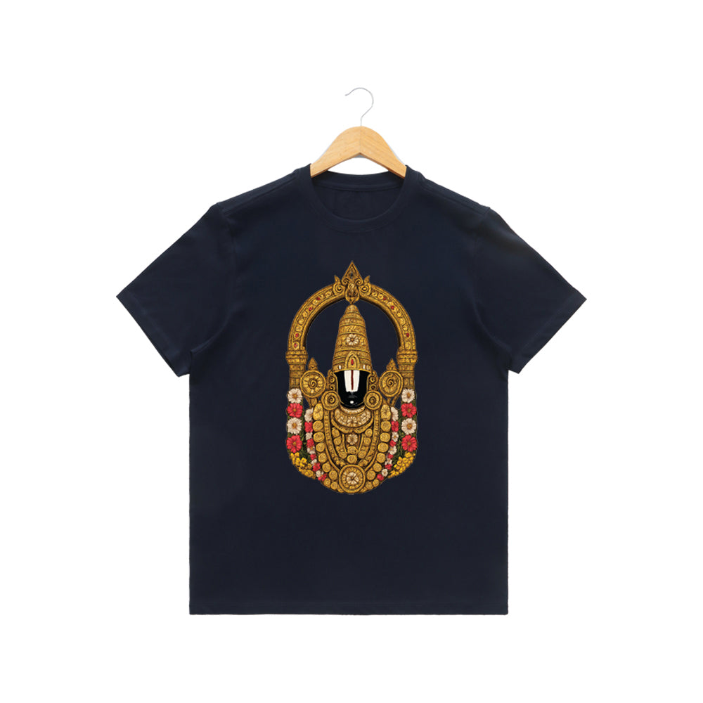 Men’s Graphic Print Round Neck T-Shirt-Tirupathi Balaji (170 GSM single jersey)