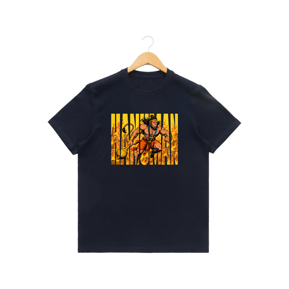 Men’s Graphic Print Round Neck T-Shirt- Hanuman (170 GSM single jersey)