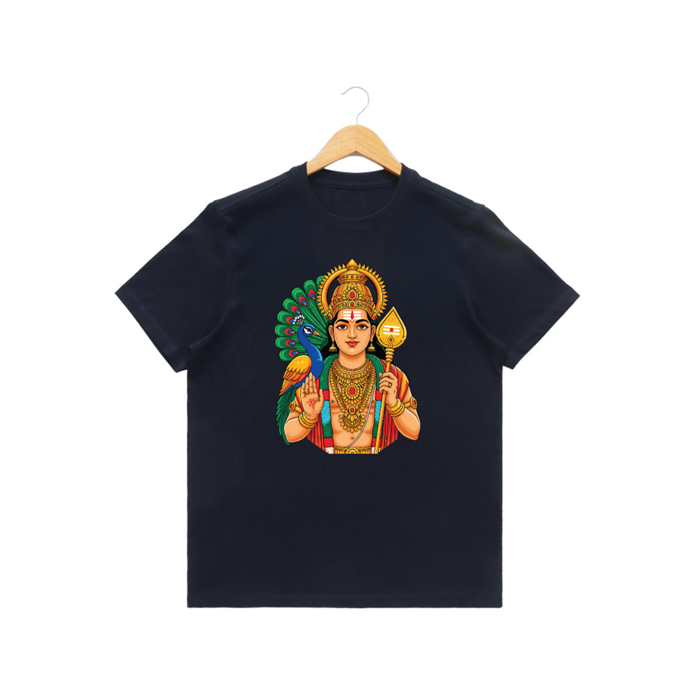Men’s Graphic Print Round Neck T-Shirt- Murugan (170 GSM single jersey)
