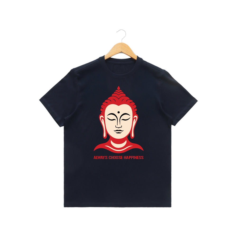 Women’s Graphic Print Round Neck T-Shirt- Buddha (170 GSM single jersey)