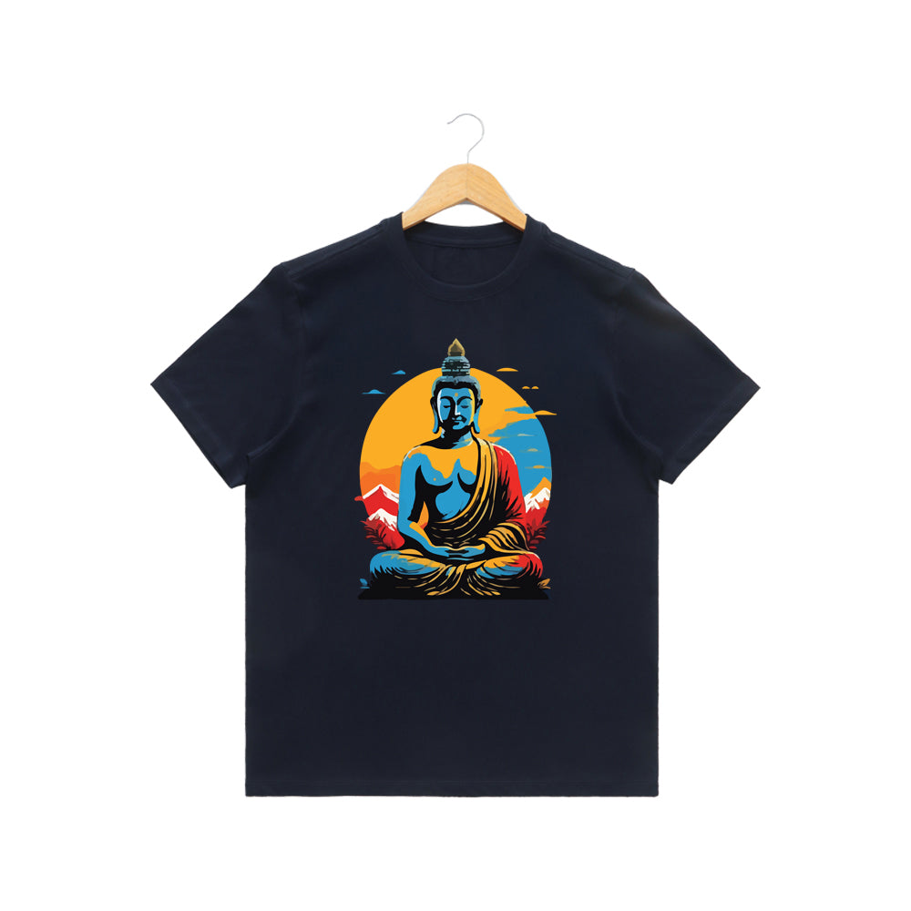 Women’s Graphic Print Round Neck T-Shirt- Buddha (170 GSM single jersey)
