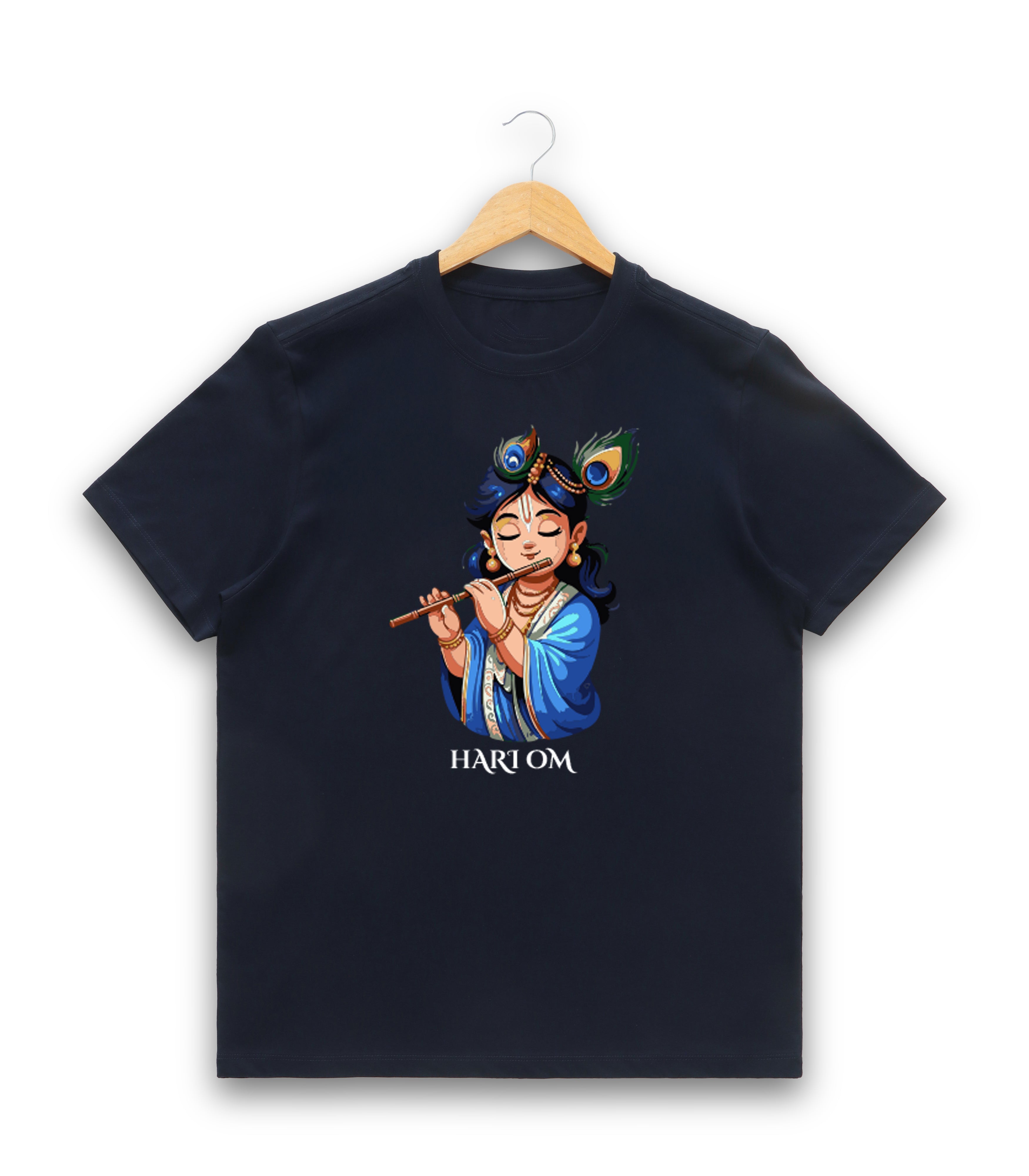 Men’s Graphic Print Round Neck T-Shirt- Krishna (170 GSM single jersey)