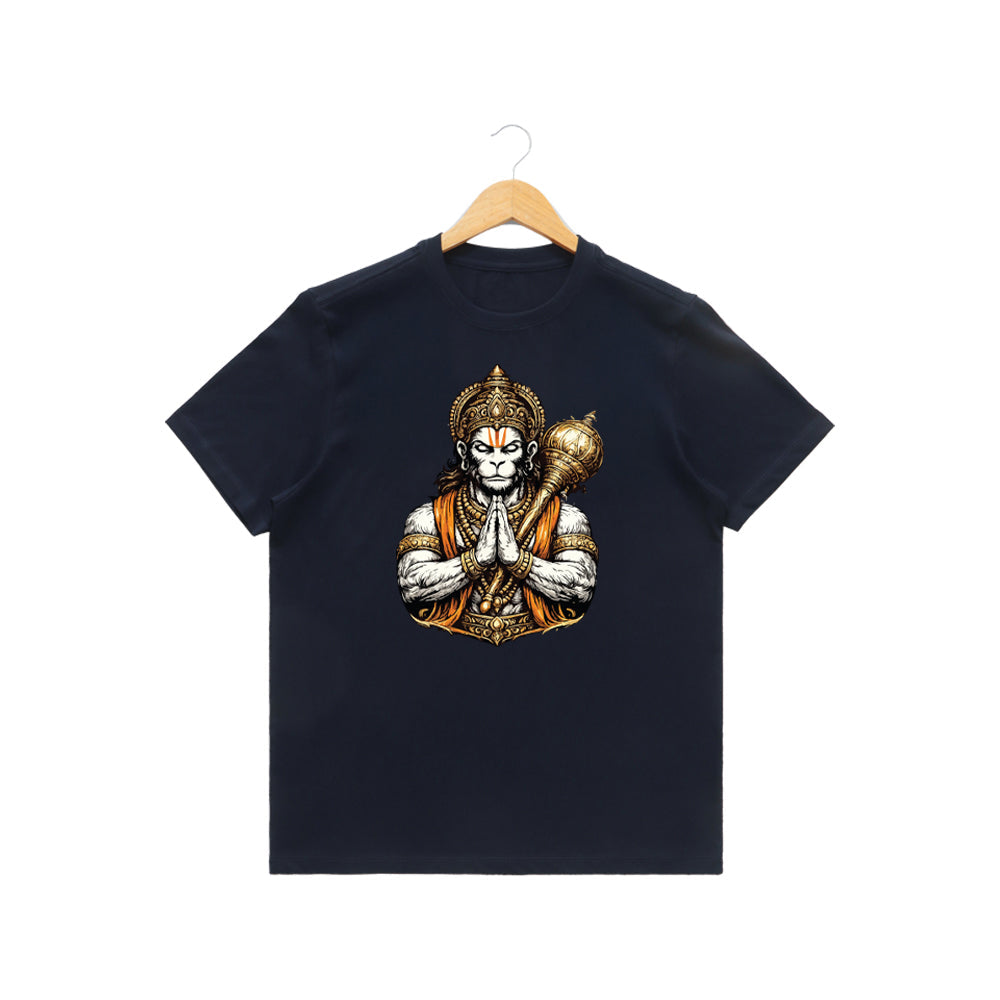 Men’s Graphic Print Round Neck T-Shirt- Hanuman (170 GSM single jersey)