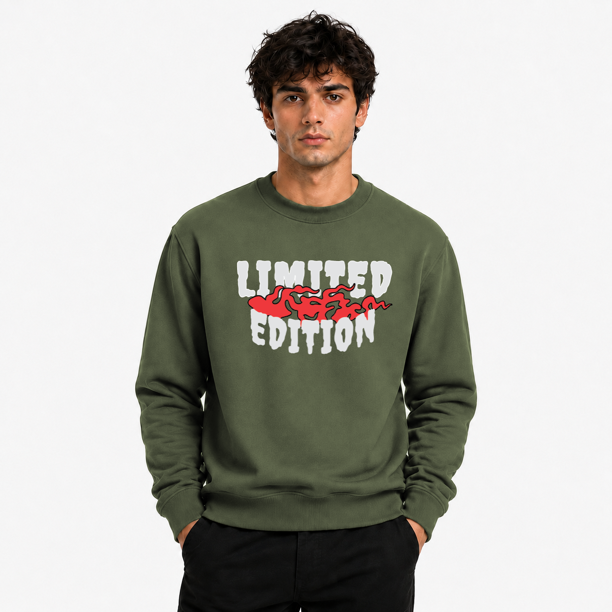 Men’s Graphic Print Round Neck Sweatshirt - 270 GSM