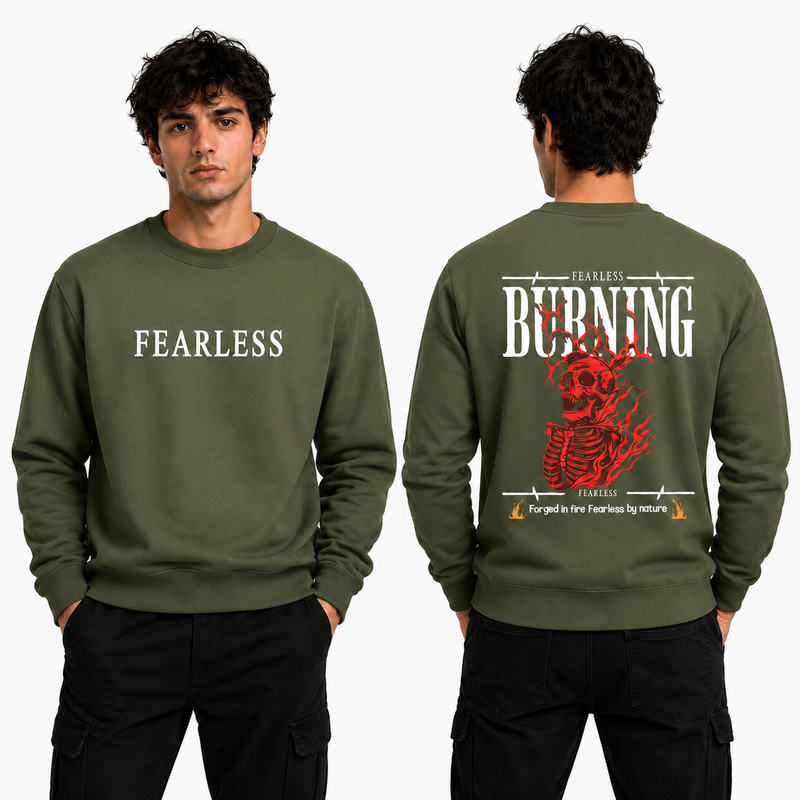 Men’s Graphic Print Round Neck Sweatshirt - 270 GSM