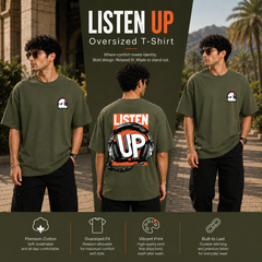 Men’s Oversized T-Shirt - Listen Up (225 GSM heavyweight fabric)