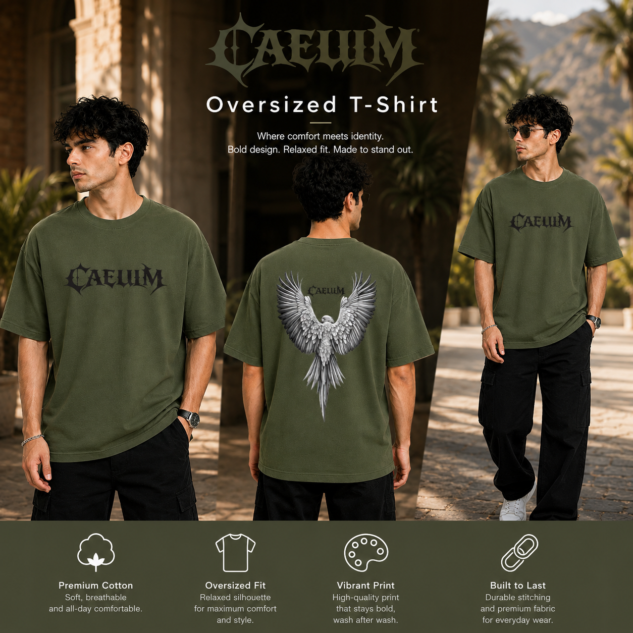 Men’s Oversized T-Shirt - Caelum (225 GSM heavyweight fabric)