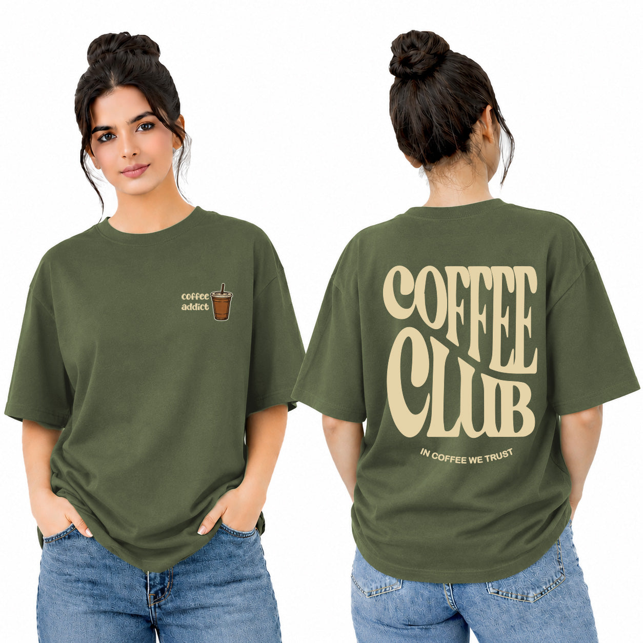 Women’s Oversized T-Shirt - Coffee Club (225 GSM heavyweight fabric)