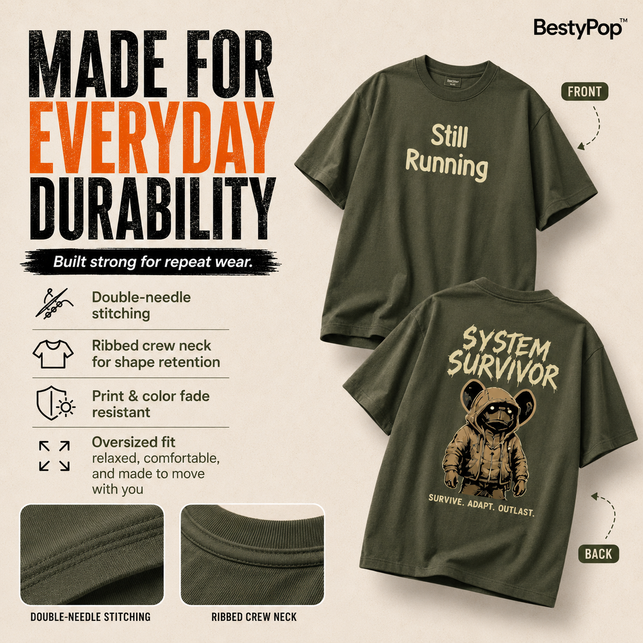 Men’s Oversized T-Shirt - System Survival