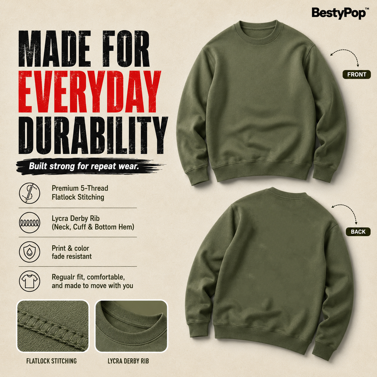 Men’s Plain Round Neck Sweatshirt