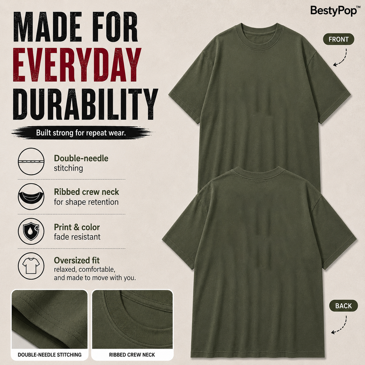 Men’s Oversized Plain T-Shirt