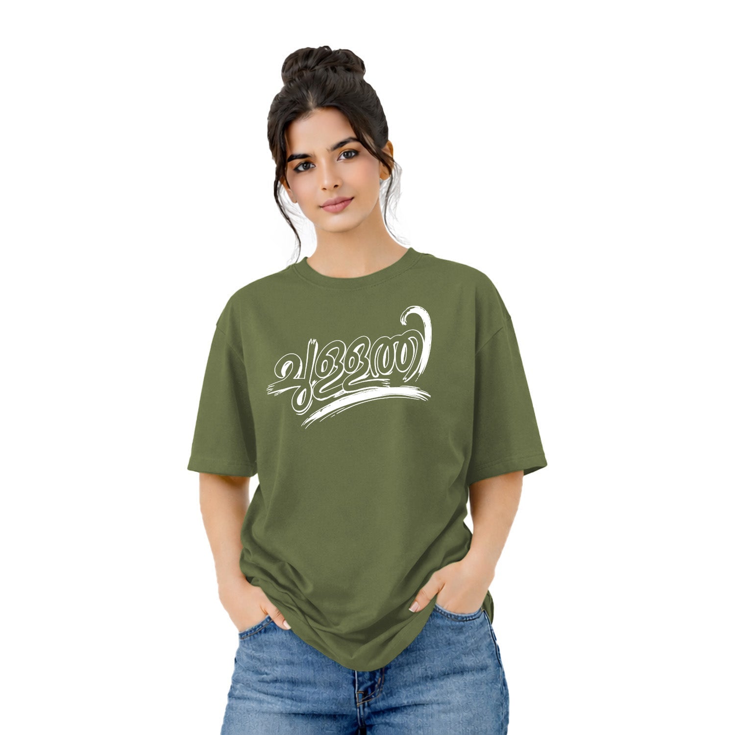 Crew Neck oversized t-shirt - ചുള്ളത്തി(225 GSM heavyweight fabric)