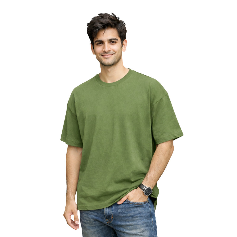 Men's Plain oversized t-shirt- 300 GSM Two play single jersey