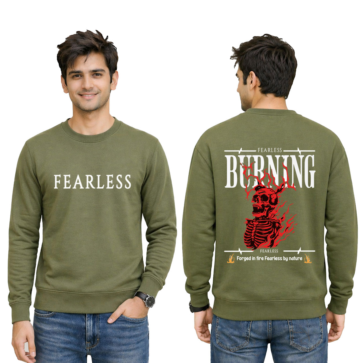 Men’s Graphic Print Round Neck Sweatshirt - 270 GSM (Copy)