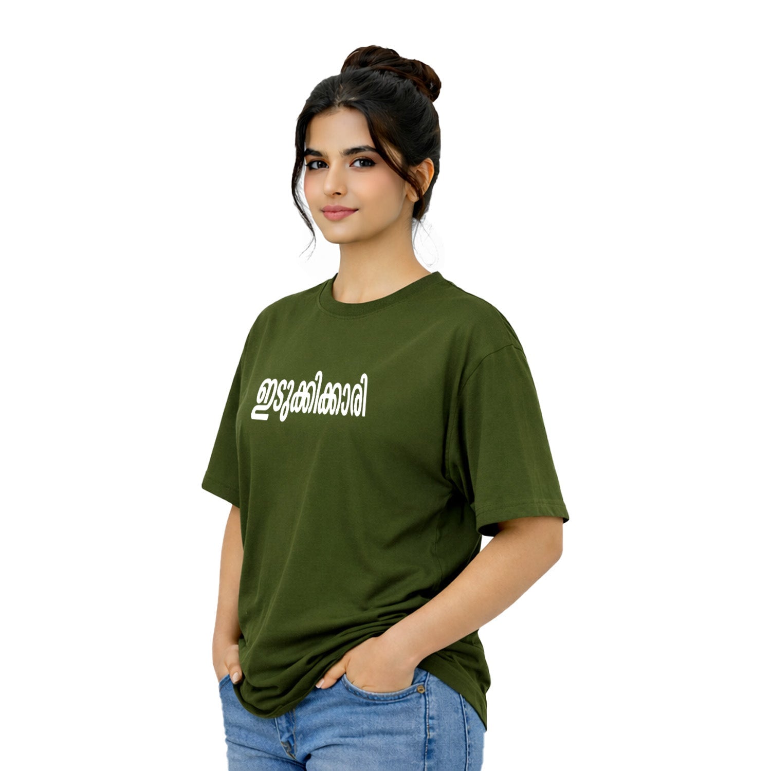 Women's Crew Neck Oversized t-shirt - ഇടുക്കിക്കാരി
