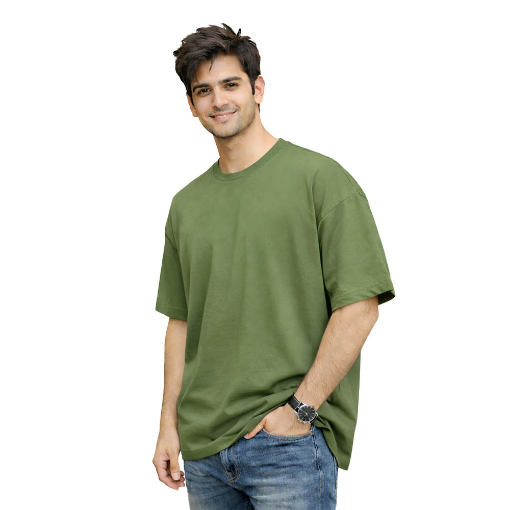 Men's Plain oversized t-shirt- 300 GSM Two play single jersey