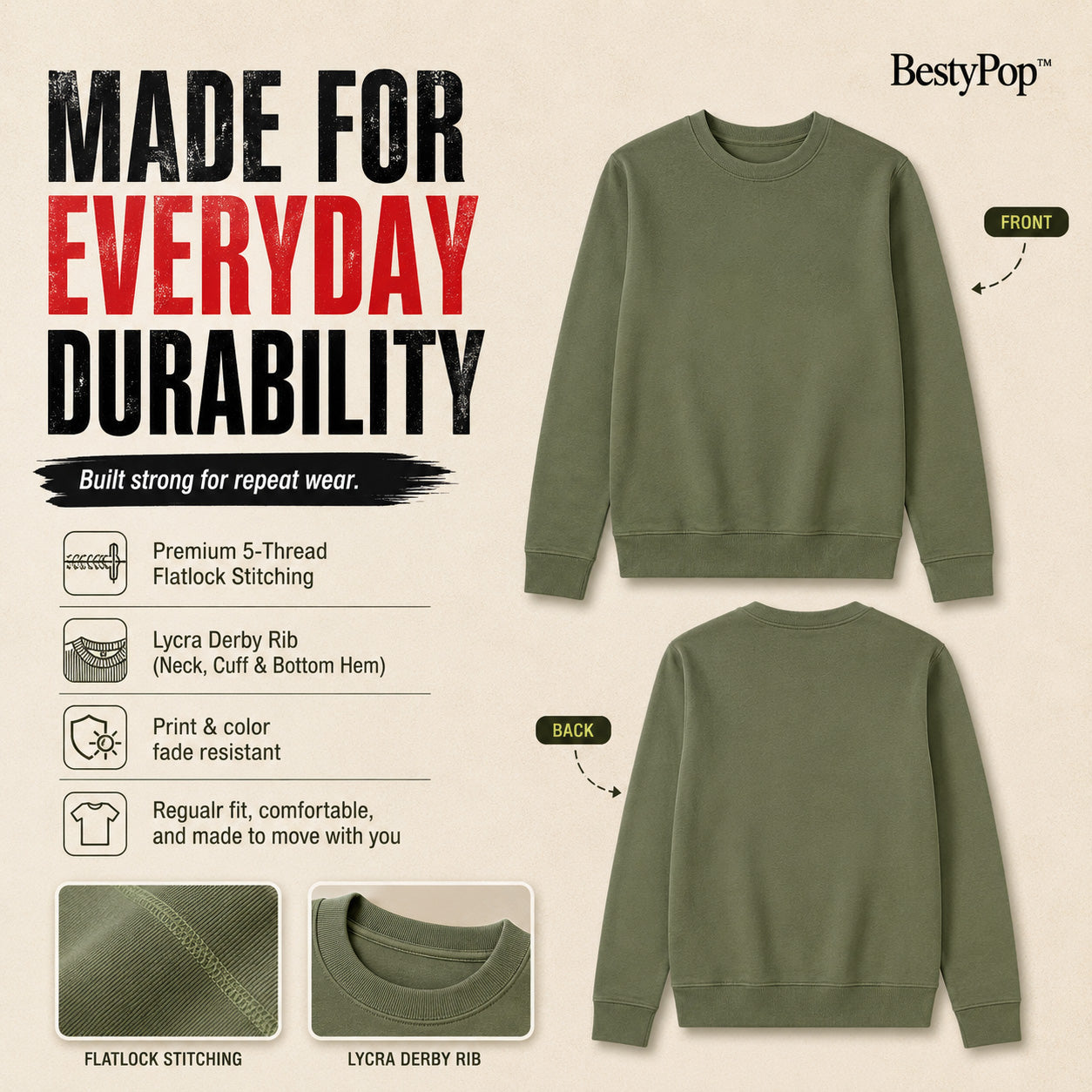 Women’s Plain Round Neck Sweatshirt