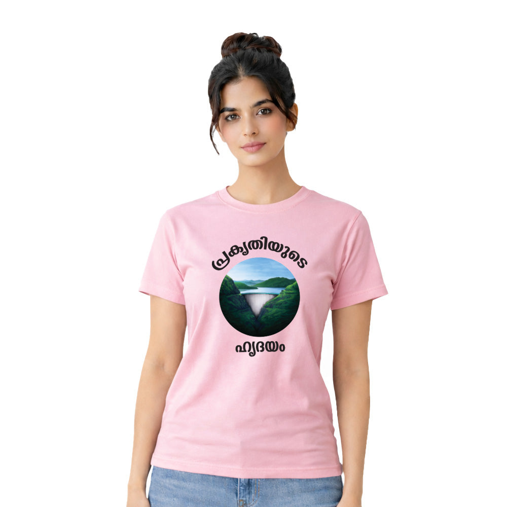 Women’s Graphic Print Round Neck T-Shirt-(170 GSM single jersey)