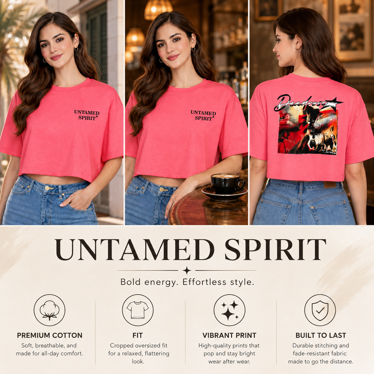 Women’s Oversized Half Sleeve Crop Top - 220 GSM