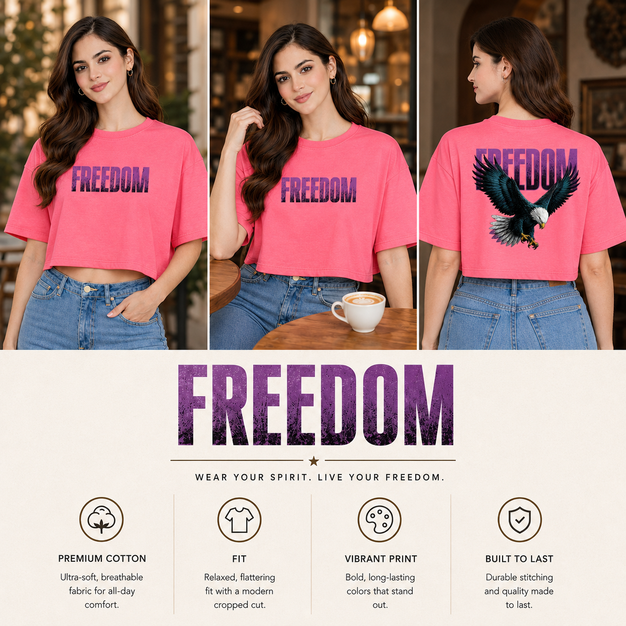 Women’s Oversized Half Sleeve Crop Top - 220 GSM