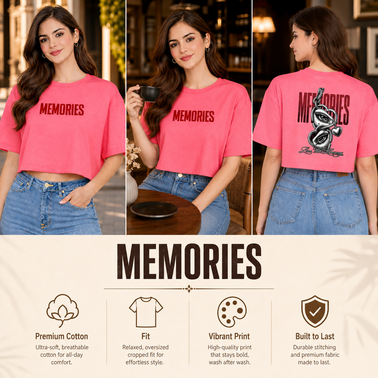 Women’s Oversized Half Sleeve Crop Top - 220 GSM
