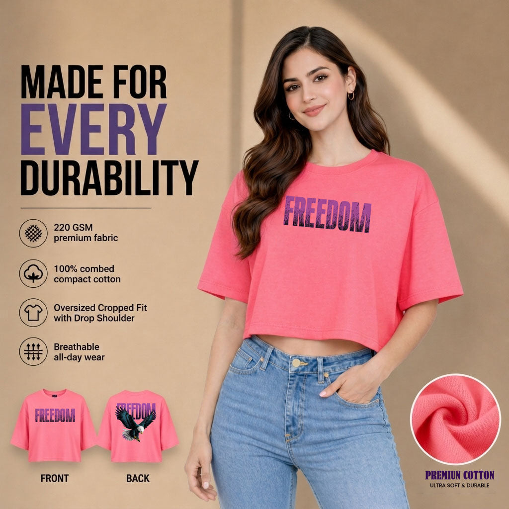 Women’s Oversized Half Sleeve Crop Top - 220 GSM