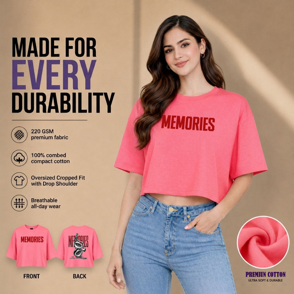 Women’s Oversized Half Sleeve Crop Top - 220 GSM