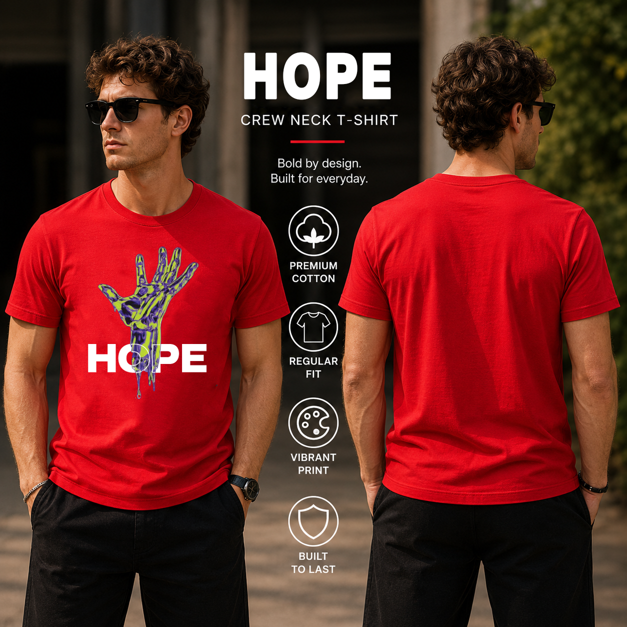 Men's Crew Neck t-shirt - Hope (170 GSM single jersey)