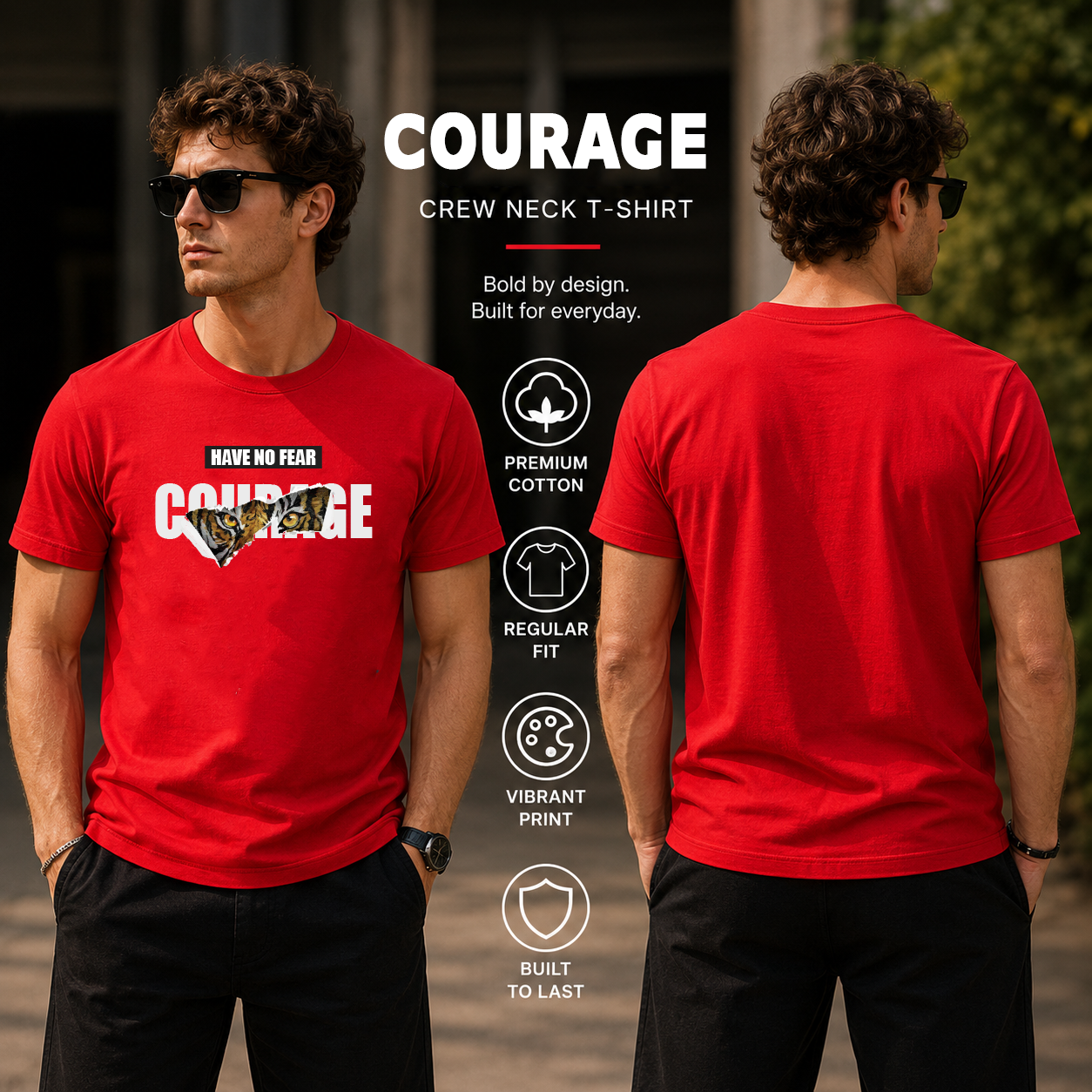 Men's Crew Neck t-shirt- Courage (170 GSM single jersey)