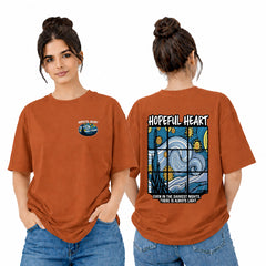 Women’s Oversized Graphic T-Shirt - Hopeful Heart (225 GSM heavyweight fabric)