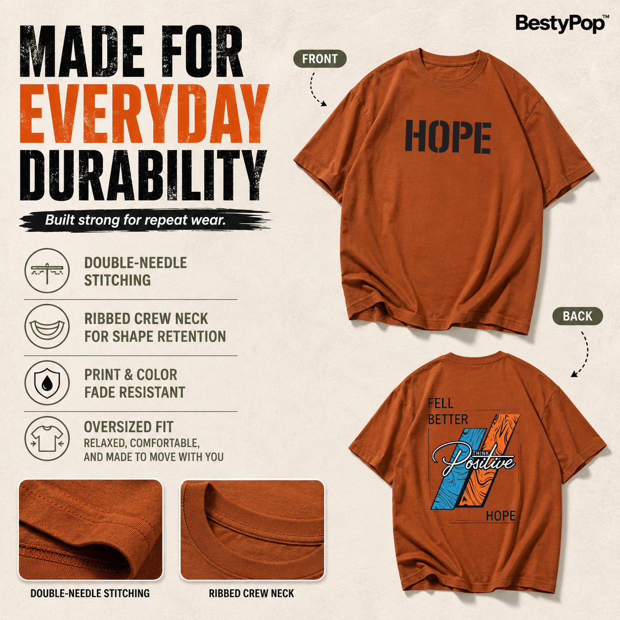 Women’s Oversized T-Shirt - Hope (225 GSM heavyweight fabric)