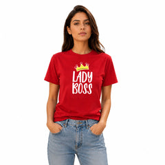 Women's Crew Neck t-shirt - Lady Boss (170 GSM single jersey)