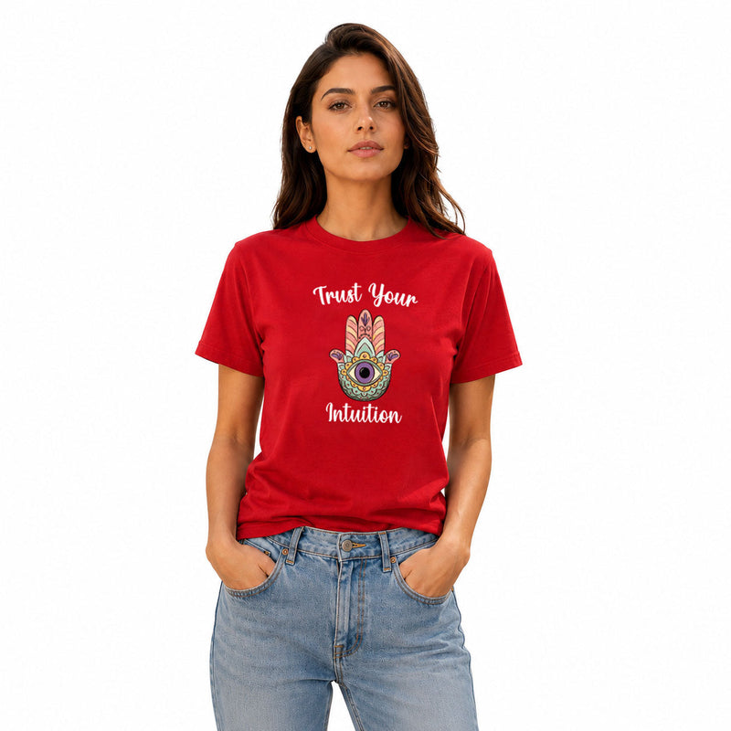 Women's Crew Neck t-shirt - Trust Your Intuition (170 GSM single jersey)