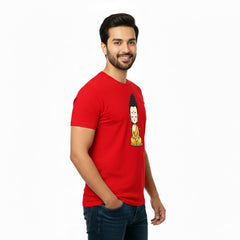 Men’s Graphic Print Round Neck T-Shirt- Buddha (170 GSM single jersey)