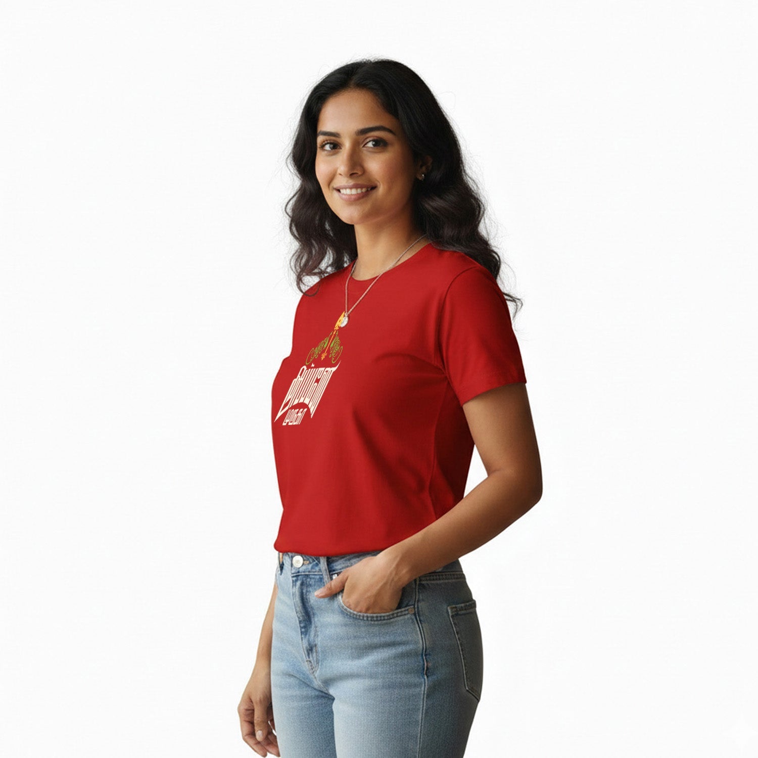 Women’s Graphic Print Round Neck T-Shirt- Murugan (170 GSM single jersey)