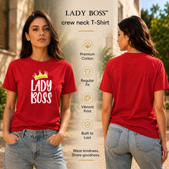 Women's Crew Neck t-shirt - Lady Boss (170 GSM single jersey)
