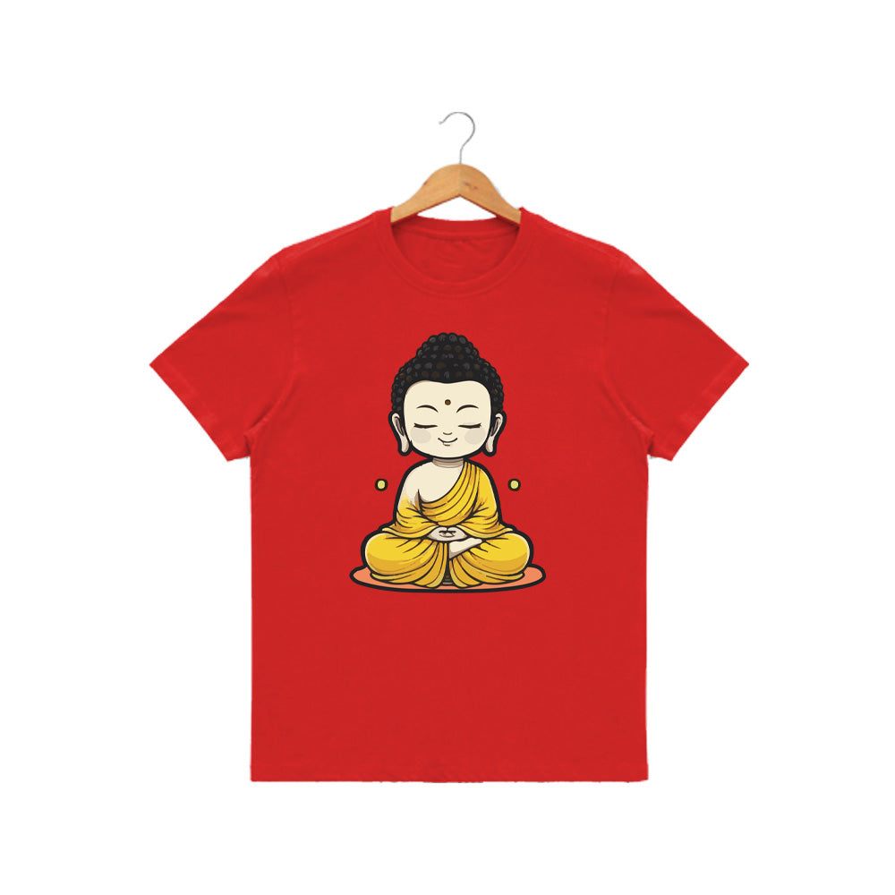 Women’s Graphic Print Round Neck T-Shirt- Buddha (170 GSM single jersey)